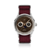 1968 Moonphase by AV86 vintage-inspired moonphase watch with sapphire crystal, textured dial, and woven burgundy fabric strap