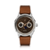 1968 Moonphase by AV86 luxury moonphase watch with sapphire crystal, textured dial, and brown leather strap in Danish design