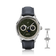 1968 Moonphase by AV86 luxury moonphase watch with sapphire crystal, textured dial, polished steel case, and black leather strap