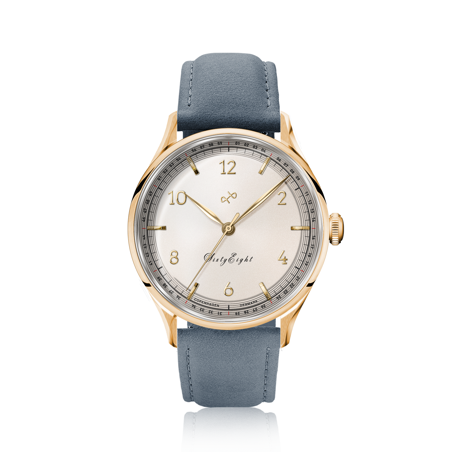 1968 Sixtyeight by AV86 vintage-inspired dress watch with sapphire crystal, elegant dial, and soft leather strap