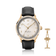 1968 Sixtyeight by AV86 vintage-inspired dress watch with sapphire crystal, gold case, and black leather strap with deployant clasp