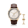 1968 Sixtyeight by AV86 vintage-inspired dress watch with sapphire crystal, gold case, and brown leather strap