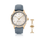 1968 Sixtyeight by AV86 vintage-inspired dress watch with sapphire crystal, gold case, and blue leather strap