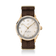 1968 Sixtyeight by AV86 vintage-inspired dress watch with sapphire crystal, gold case, and brown fabric strap