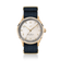 1968 Sixtyeight by AV86 vintage-inspired dress watch with sapphire crystal, gold case, and woven textile strap