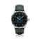 1968 Sixtyeight by AV86 vintage-inspired dress watch with sapphire crystal, blue sunray dial, and green leather strap