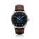 1968 Sixtyeight by AV86 vintage-inspired dress watch with sapphire crystal, blue sunray dial, and brown leather strap