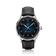 1968 Sixtyeight by AV86 vintage-inspired dress watch with sapphire crystal, blue sunray dial, and black leather strap
