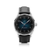 1968 Sixtyeight by AV86 vintage-inspired dress watch with sapphire crystal, blue sunray dial, and black leather strap