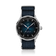 1968 Sixtyeight by AV86 vintage-inspired dress watch with sunray dial, sapphire crystal, and textured fabric strap