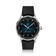 1968 Sixtyeight by AV86 vintage-inspired dress watch with sapphire crystal, blue sunray dial, and black fabric strap