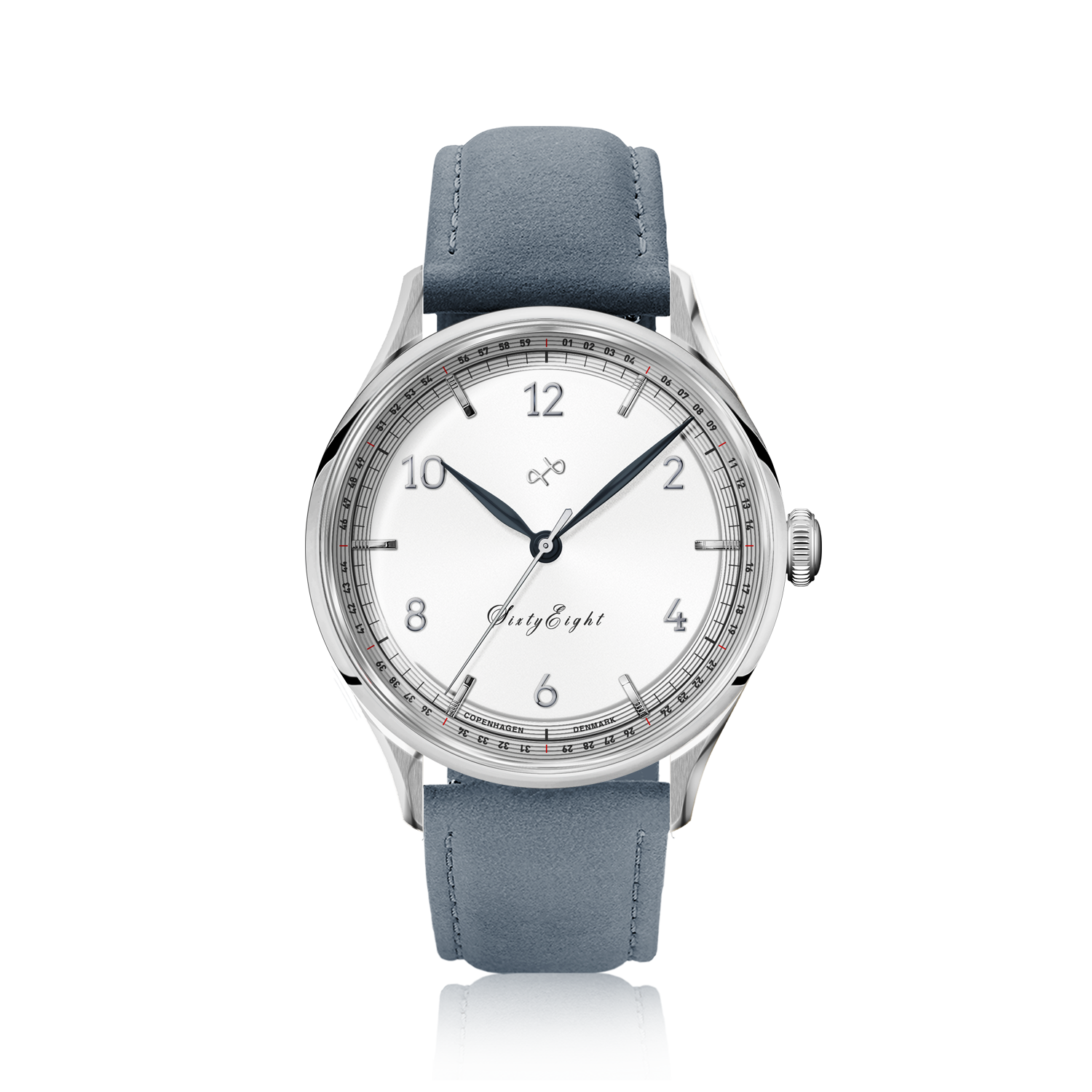 1968 Sixtyeight by AV86 vintage-inspired dress watch with sapphire crystal, minimalist dial, and soft leather strap