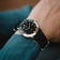 1970 Haagen GMT Automatic by AV86 vintage-inspired luxury GMT watch with sapphire crystal, compass bezel, and black woven fabric strap