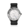 1970 Glacier GMT Automatic by AV86 vintage-inspired GMT with sapphire crystal, silver-gray bezel, and black fabric strap