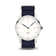 1971 Automatic, Steel / White - Swiss Made by AV86 with minimalist dial, sapphire crystal, Swiss automatic movement, and textile strap