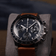 1960 Racing Chronograph by AV86 with vintage-inspired dial, tachymeter bezel, sapphire crystal, and brown leather strap