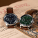 1934 Telechron by AV86 vintage-inspired chronograph with sapphire crystal, telemeter dial, and brown leather strap