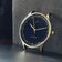 1969 Vintage, Gold / Midnight Blue - Special Edition – 39mm by AV86 minimalist dress watch with sapphire crystal and slim gold case