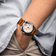 1960 Racing Chronograph by AV86 with vintage-inspired dial, chronograph function, sapphire crystal, and brown leather strap on wrist