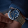 1926 At'sea Blue Turtle Vintage by AV86 vintage-inspired diver with sapphire crystal, rotating bezel, and metal bracelet strap