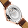 1971 Automatic, Rose Gold / White - Swiss Made by AV86 with exhibition case back, sapphire crystal, and brown leather strap