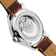 1971 Automatic - Swiss Made by AV86 showcasing exhibition caseback with automatic movement and brown leather strap