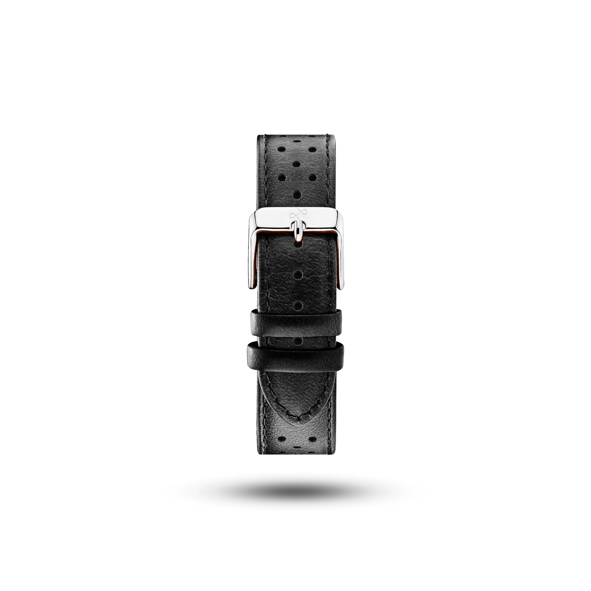 Leather (Racing) - Black strap by AV86 in perforated leather with stainless steel buckle, designed for luxury timepieces