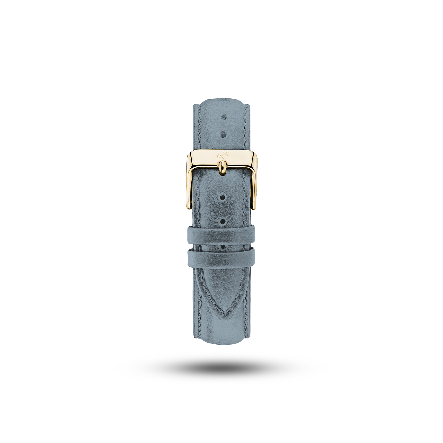 Suede - Blue leather watch strap with gold buckle by AV86, featuring a smooth suede texture and elegant craftsmanship.