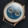 1968 Moonphase, Rose Gold / Dark Blue by AV86 luxury moonphase watch with sapphire crystal, guilloché dial, and black leather strap