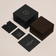 1564 Chronodate Automatic by AV86 luxury packaging set with black and wooden boxes and branded documentation in minimalist style