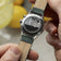 1564 Chronodate Automatic by AV86 with engraved case back, genuine leather strap, and precision automatic movement