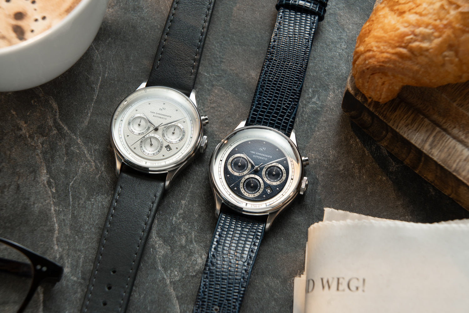 1564 Chronodate Automatic, Steel / White