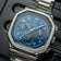 1904 Chronograph by AV86 with angular case, sapphire crystal, chronograph subdials, and brushed metal bracelet strap