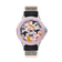 Fandango 'IBI', Pink / Army by AV86 kids watch with luminous big numbers, velcro strap, and colorful patterned fabric band