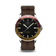 1970 Haagen GMT Automatic, burgundy-gold bezel, Swiss Sellita movement, date display, GMT function, brown fabric strap by AV86