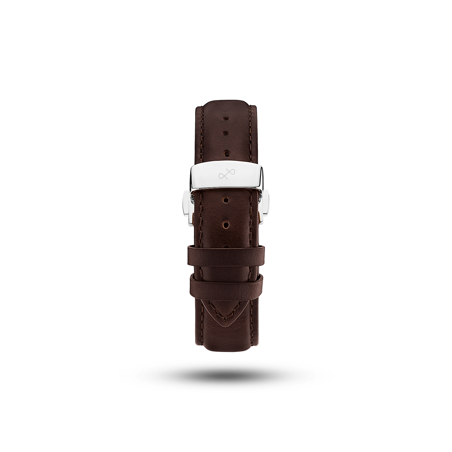Butterfly Clasp - Dark Brown by AV86 high-quality leather strap with signature butterfly clasp, minimalist Scandinavian design