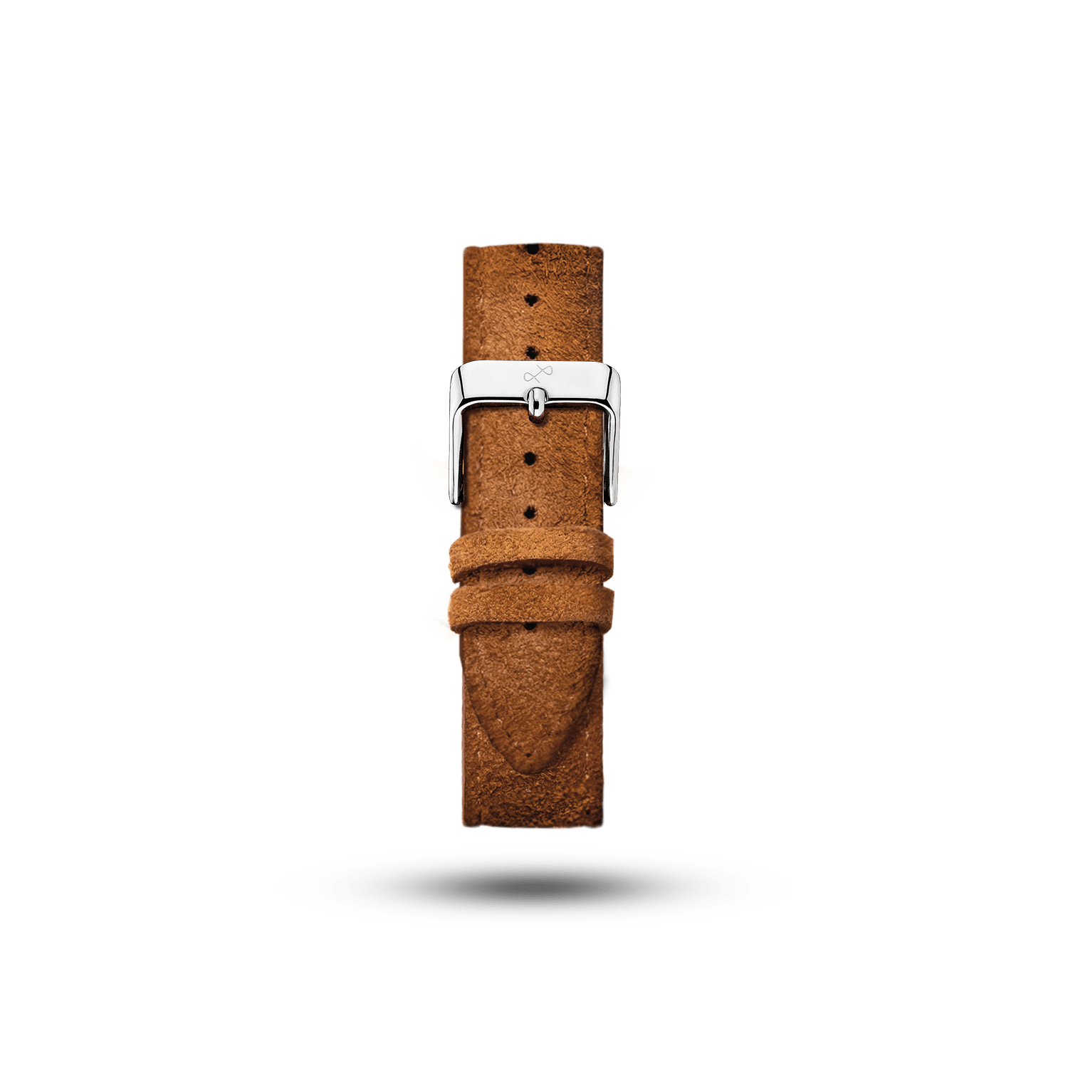 Suede - Brown strap by AV86 featuring premium textured suede leather with polished stainless steel buckle, minimalist Scandinavian design