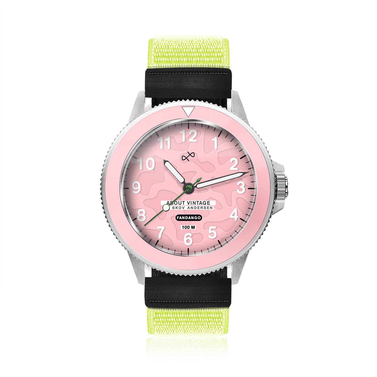 Fandango 'UMA', Pink / Pink by AV86 kids watch with luminous dial, easy velcro strap, and stainless steel case for active wear