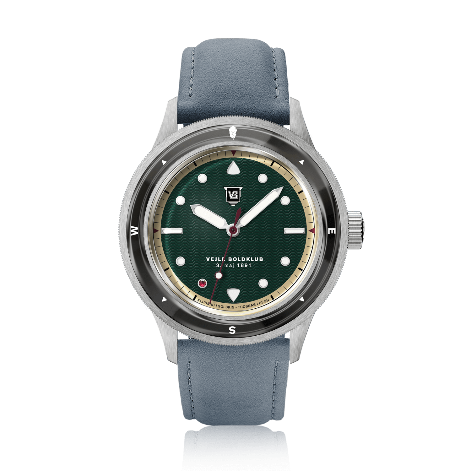 VB Kong Hans Eg, Limited Edition / Forudbestilling by AV86 vintage-inspired diver with compass bezel, sapphire crystal, and leather strap