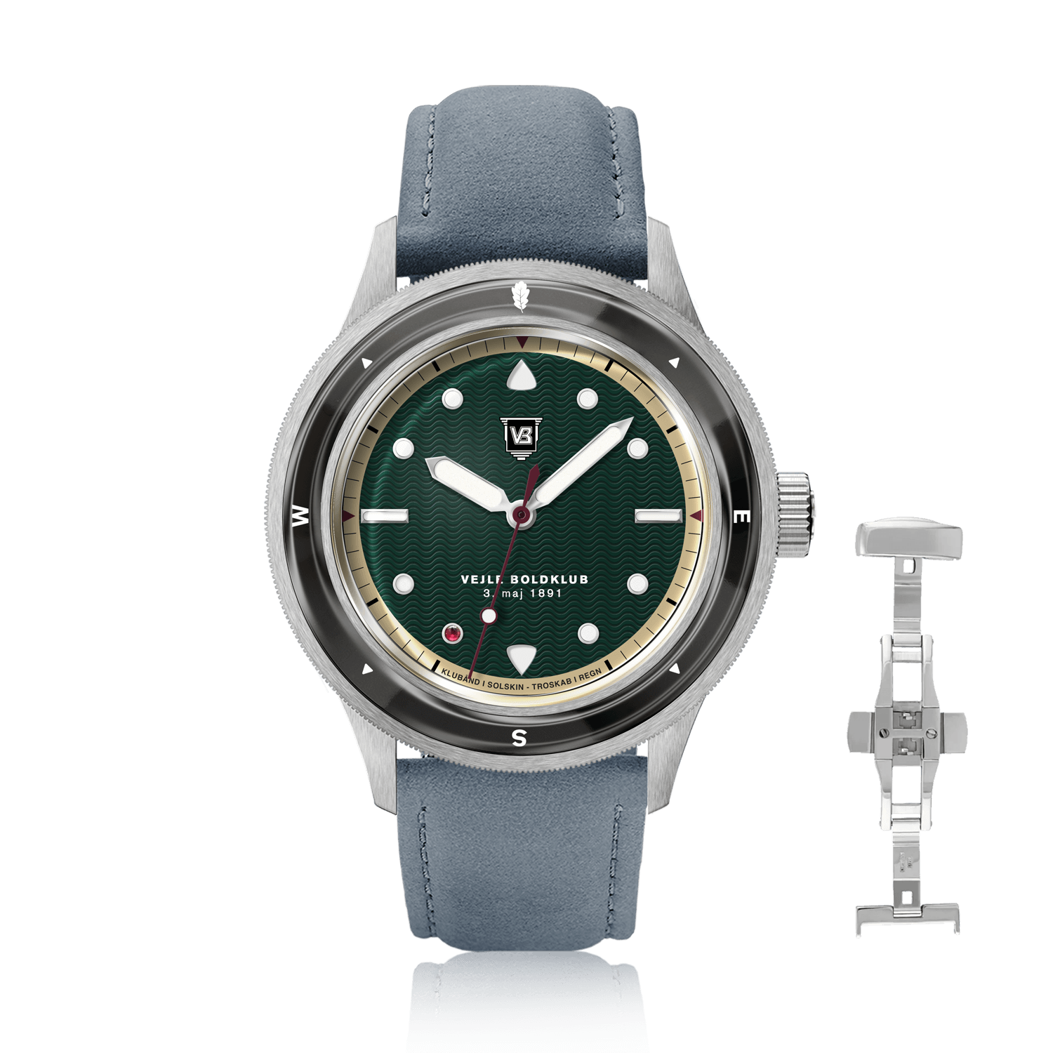 VB Kong Hans Eg, Limited Edition / Forudbestilling by AV86 vintage-inspired diver with compass bezel, sapphire crystal, and leather strap