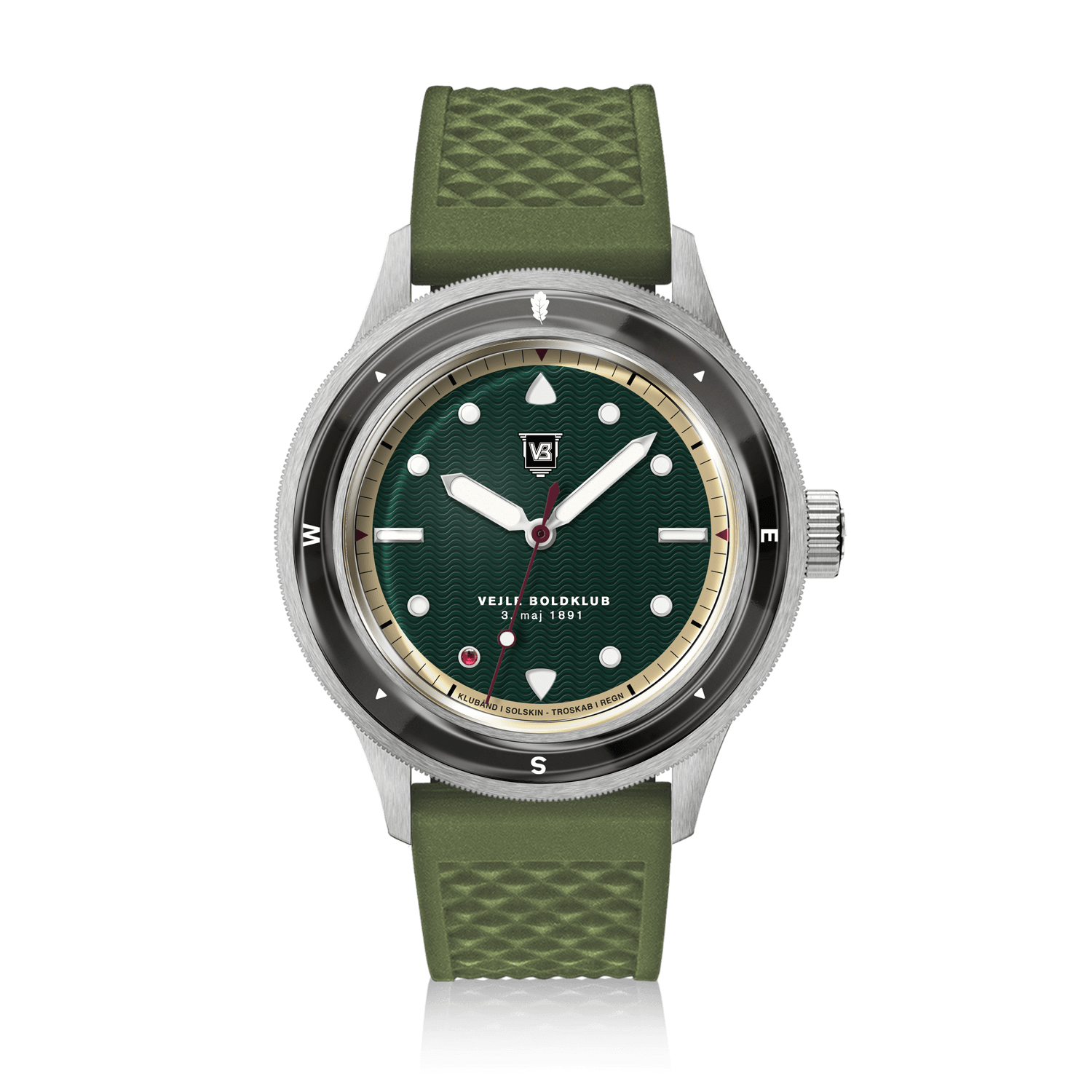 VB Kong Hans Eg, Limited Edition / Forudbestilling by AV86 vintage-inspired diver with compass bezel, sapphire crystal, and textured rubber strap