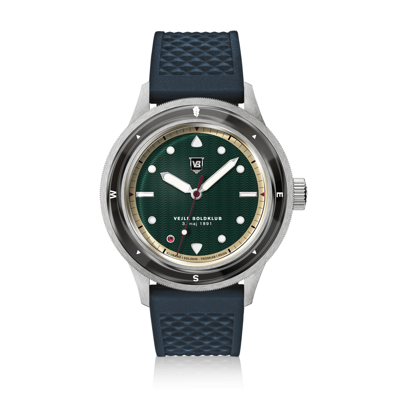 VB Kong Hans Eg, Limited Edition / Forudbestilling by AV86 vintage-inspired diver with compass bezel, sapphire crystal, and textured rubber strap