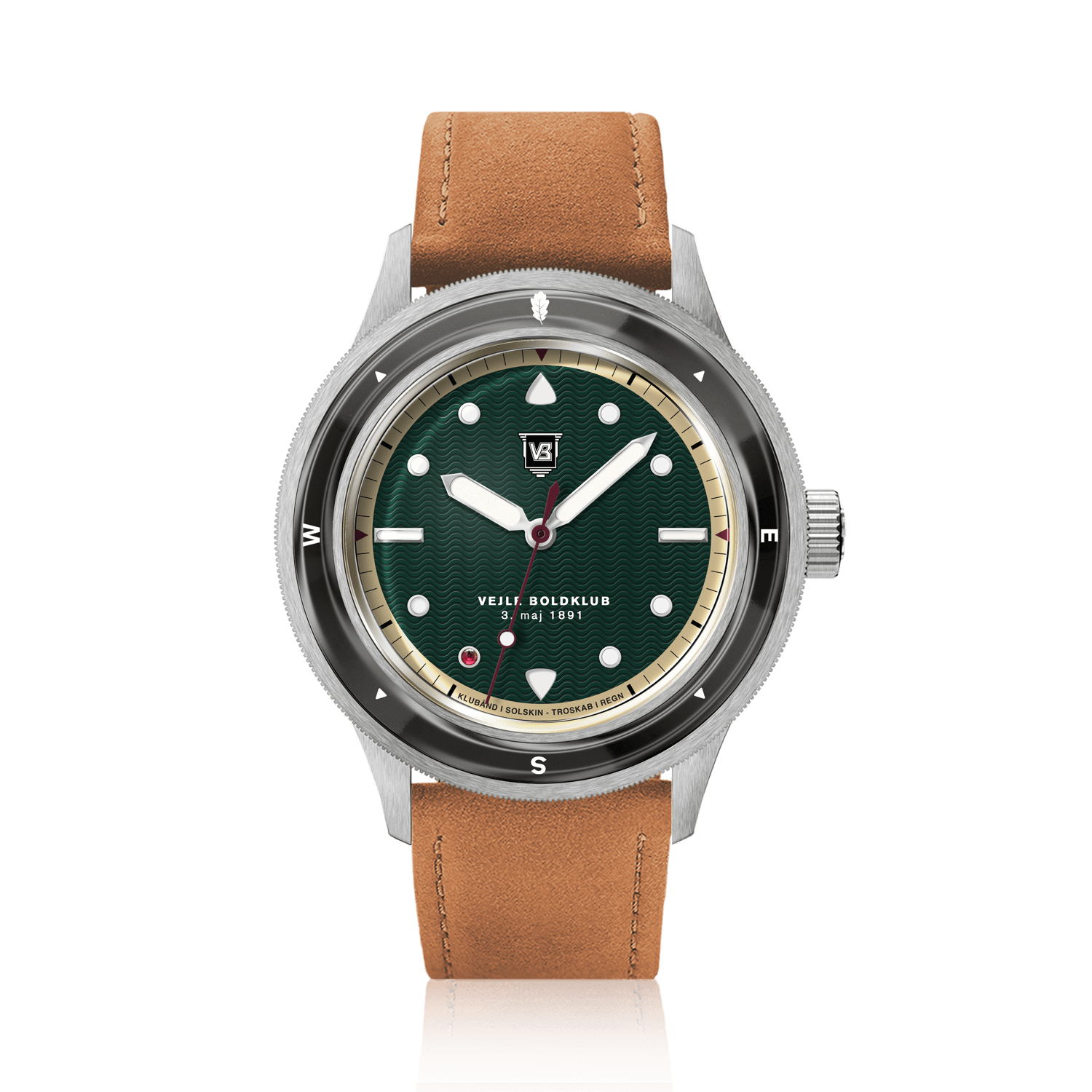 VB Kong Hans Eg, Limited Edition / Forudbestilling by AV86 vintage-inspired diver with compass bezel, sapphire crystal, and leather strap