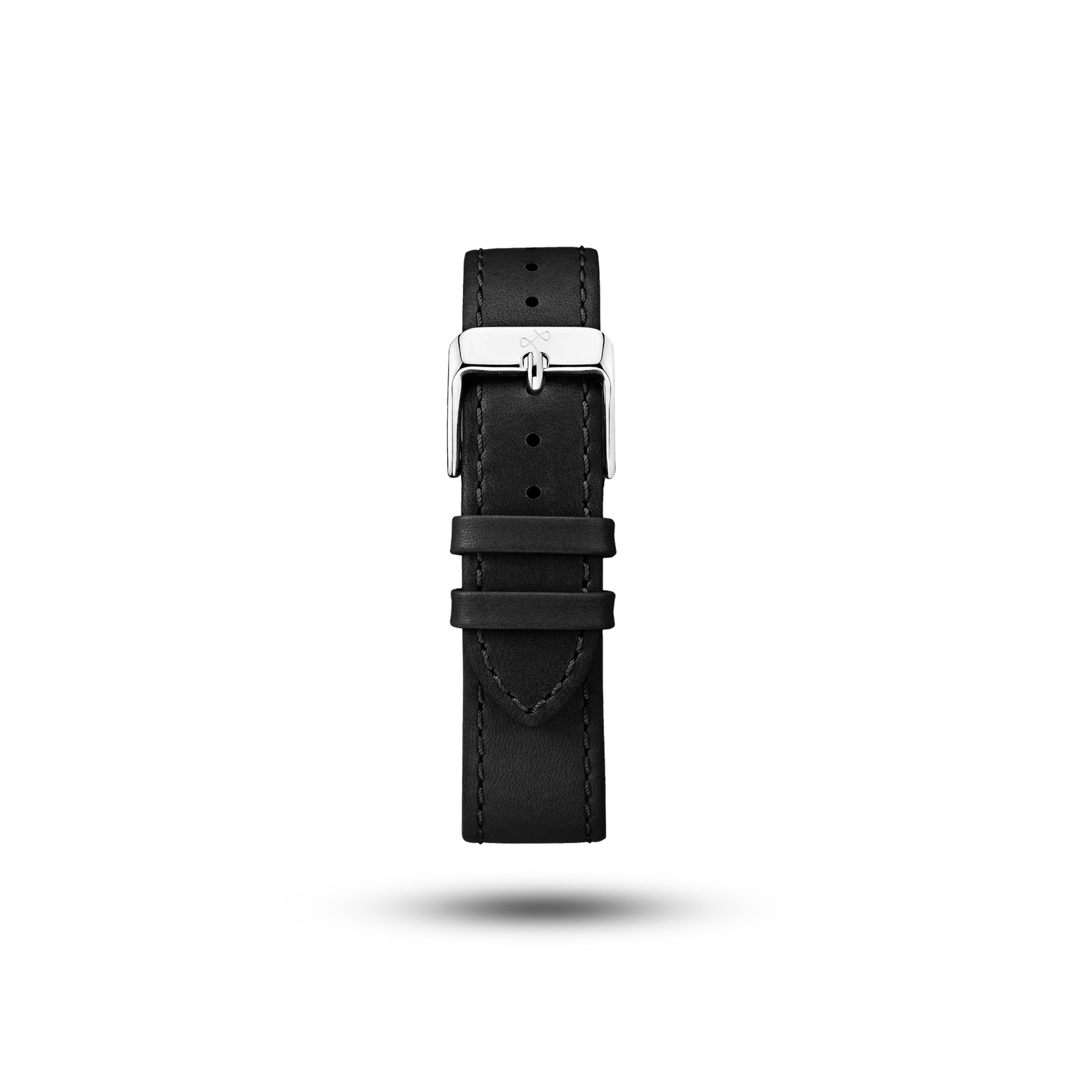Leather (Classic) - Black by AV86 premium vintage-inspired two-piece leather strap with embossed logo and classic buckle closure