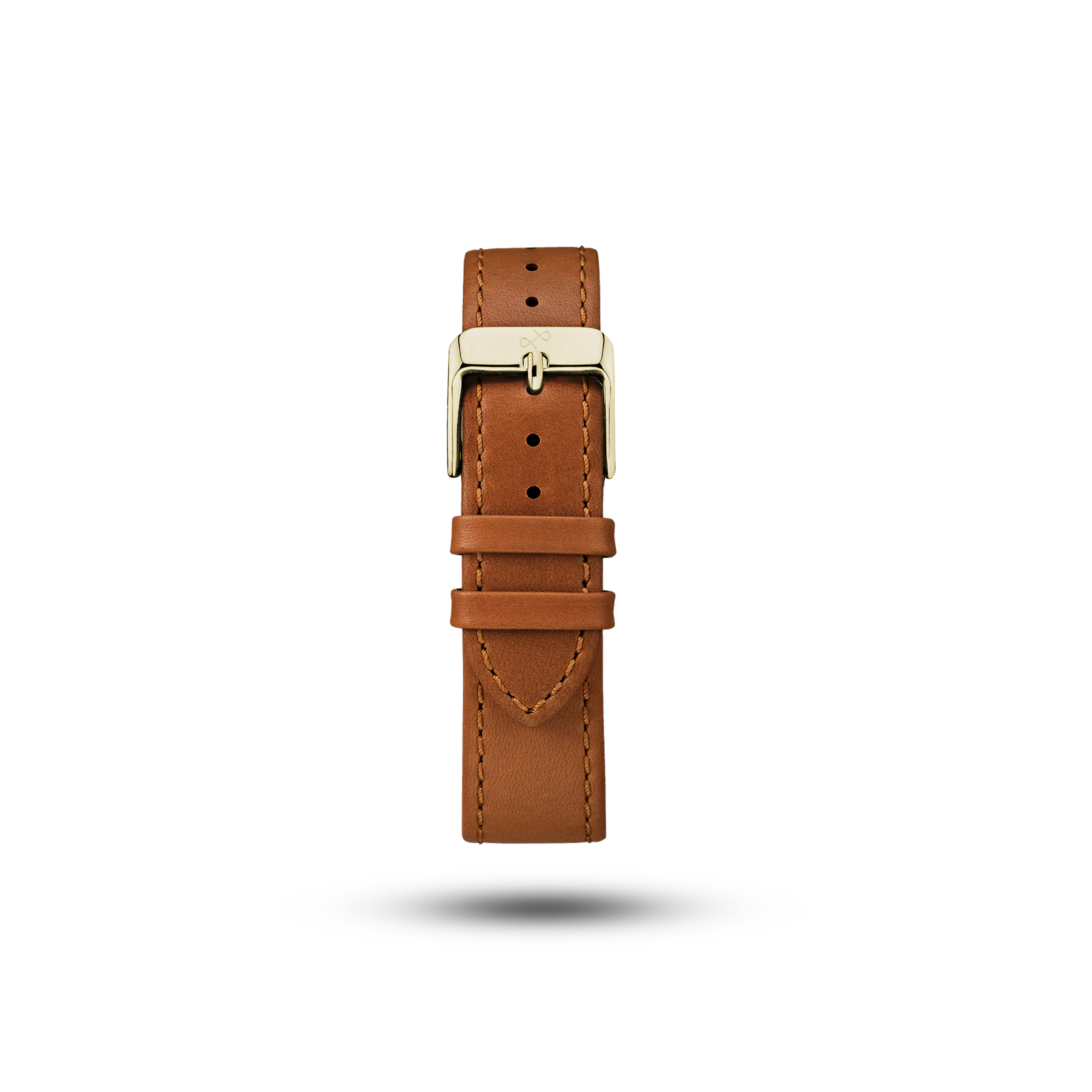Leather (Classic) - Brown vintage-inspired two-piece leather strap with fine stitching and engraved AV86 branding on back