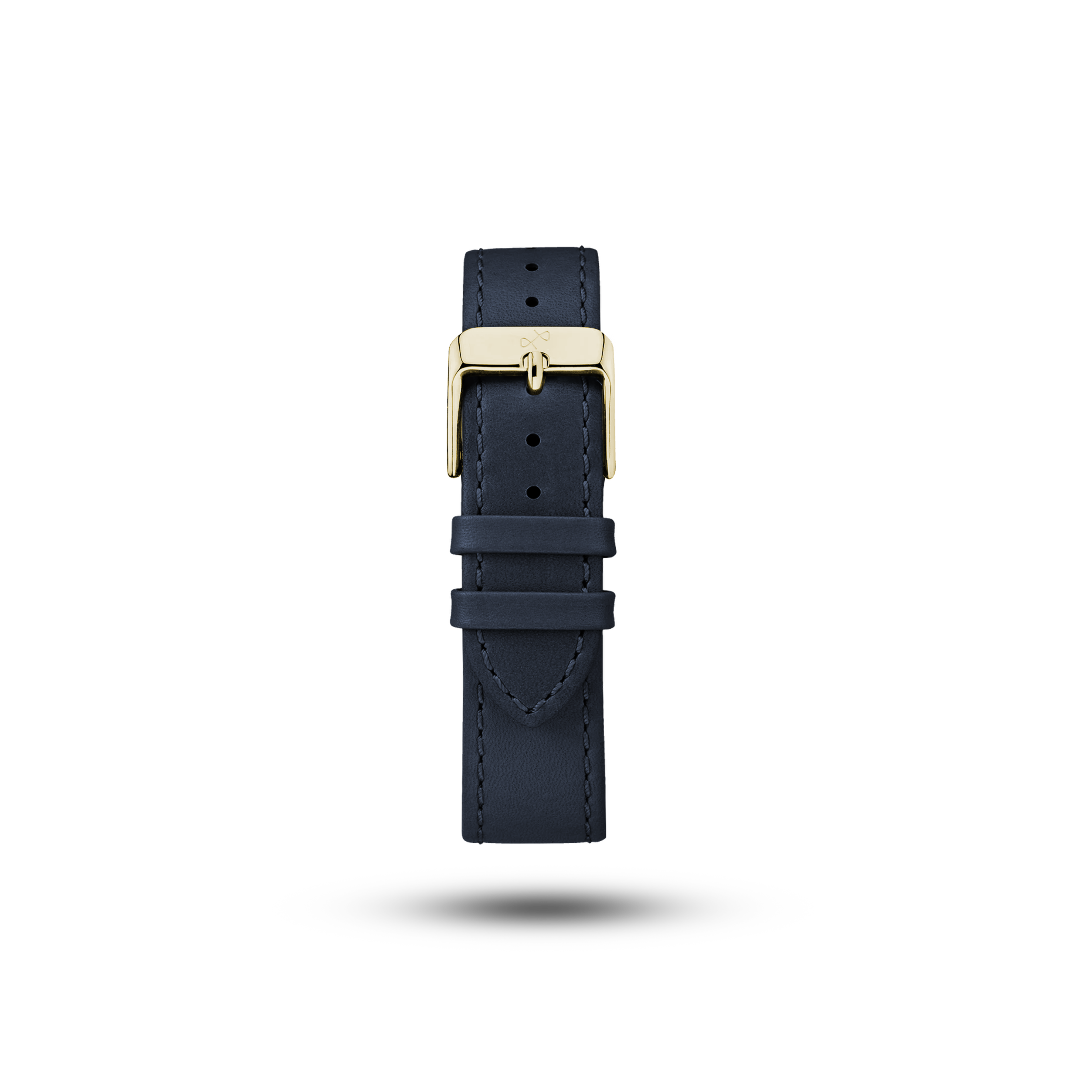 Leather (Classic) - Navy by AV86 two-piece vintage-inspired high-quality leather strap with gold-tone buckle and subtle stitching detail