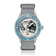 Earthrise WWF Partnership, Automatic / 2026 Edition by AV86 with blue bezel and gray woven NATO strap featuring Earth dial.