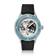 Earthrise WWF Partnership, Automatic / 2026 Edition by AV86 with textured black Cordura strap, Earth dial, and blue bezel ring.