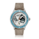 Earthrise WWF Partnership, Automatic / 2026 Edition by AV86 with light blue bezel, Earth dial, and khaki Cordura strap.