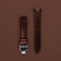 Butterfly Clasp - Dark Brown leather strap with engraved detail and polished butterfly clasp by AV86 Scandinavian design